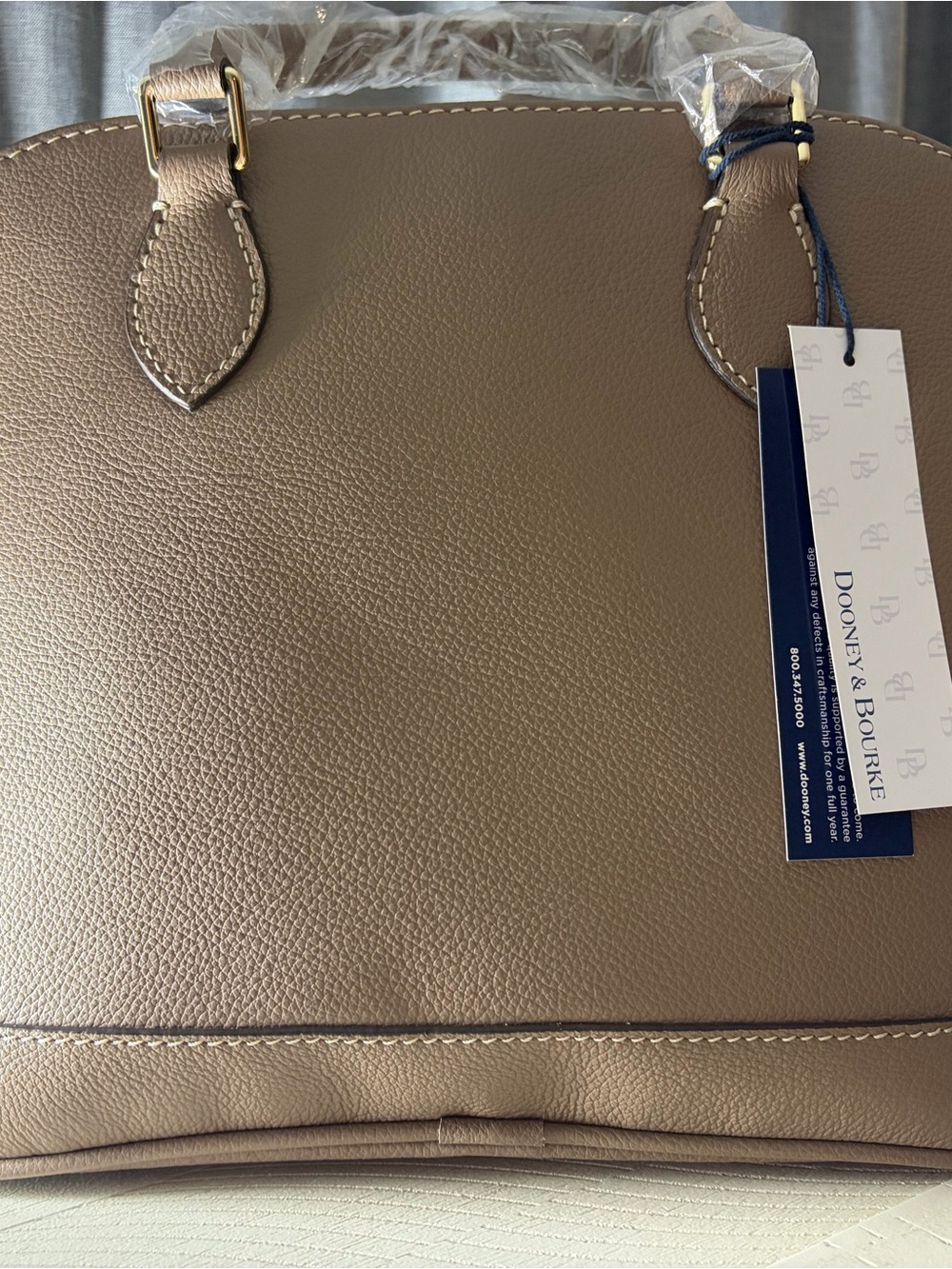 Dooney & Bourke Brown Pebbled Leather Dome Satchel - Picture 2 of 2